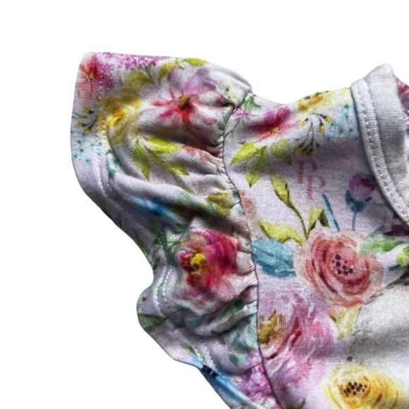 Posh Peanut Rose Ruffled Cap Sleeve Twirl Skirt Bodysuit Size 18-24 Months - Picture 5 of 6